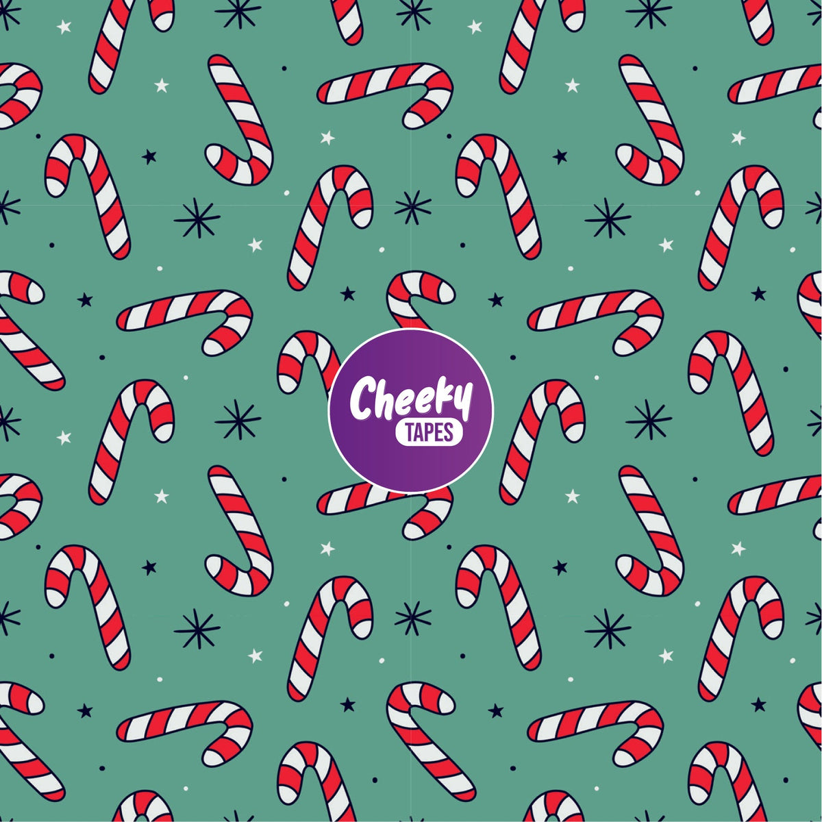 Green Candy Canes Tape image 0