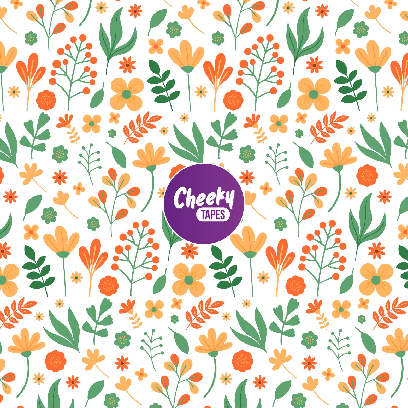 Orange Flowers Tape image 0