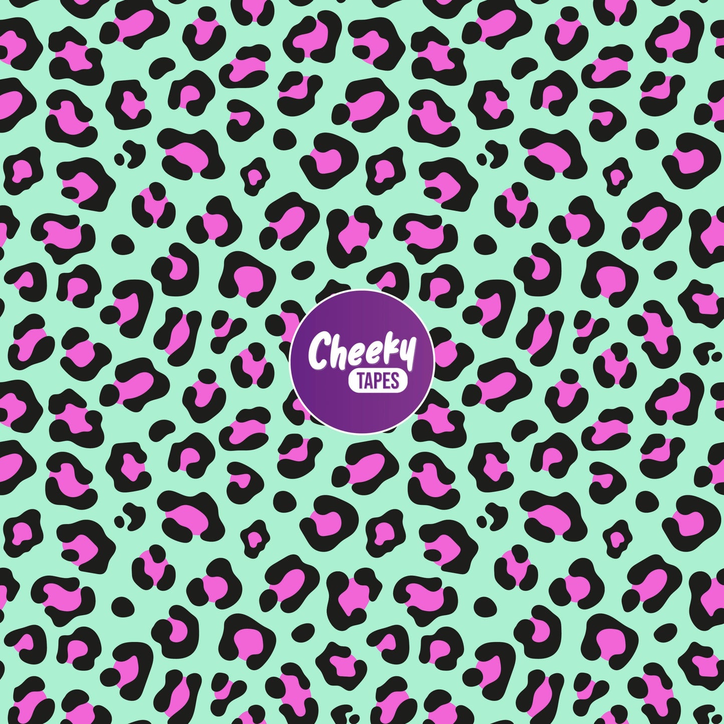 Green & Pink Leopard Print Tape image 0