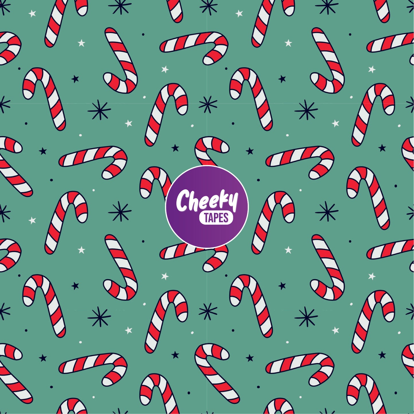 Green Candy Canes Tape image 0