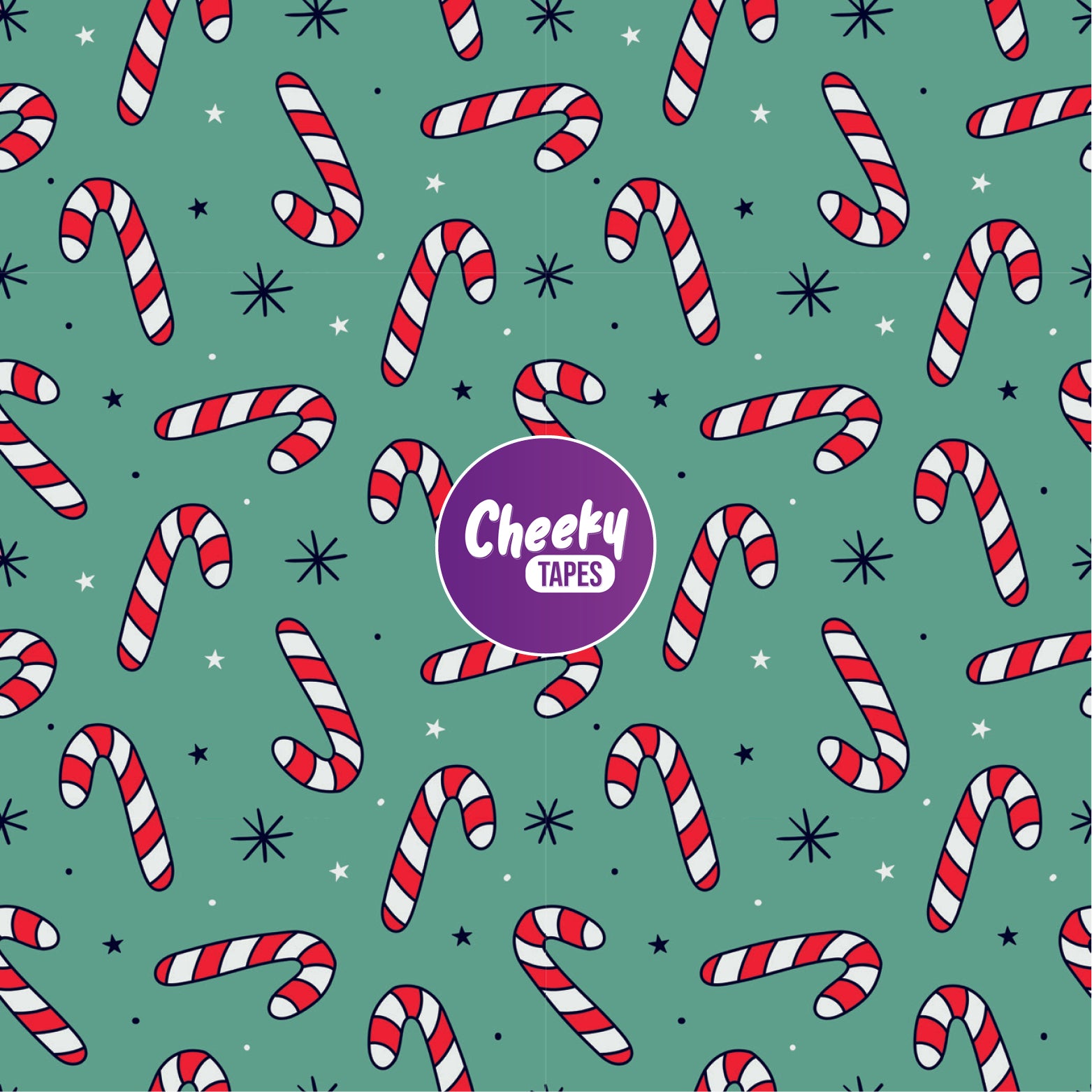 Green Candy Canes Tape image 0