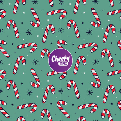 Green Candy Canes Tape image 0