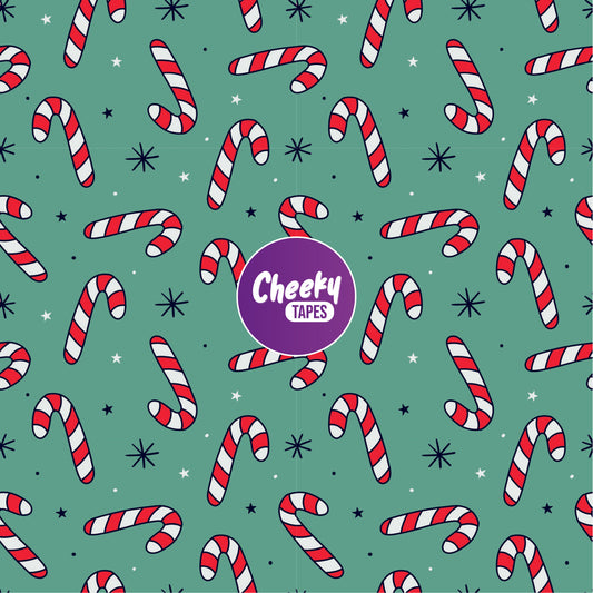 Green Candy Canes Tape image 0