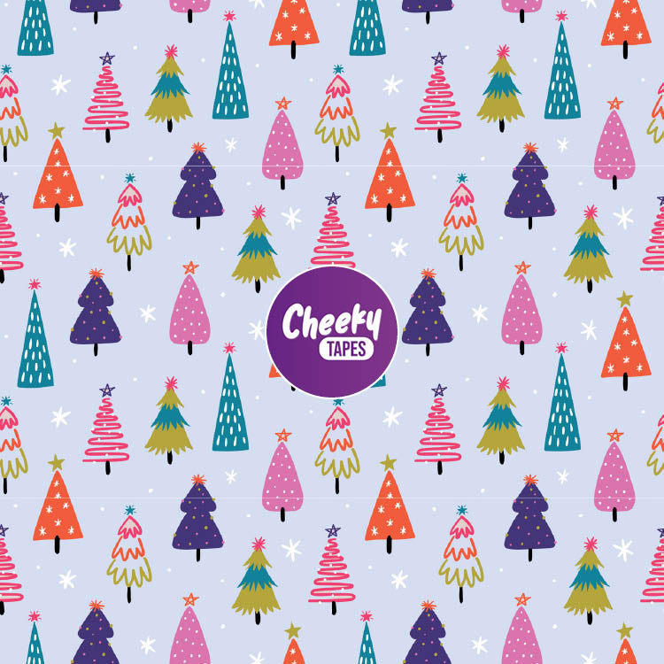 Colourful Christmas Trees Tape image 0