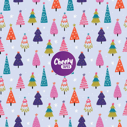 Colourful Christmas Trees Tape image 0