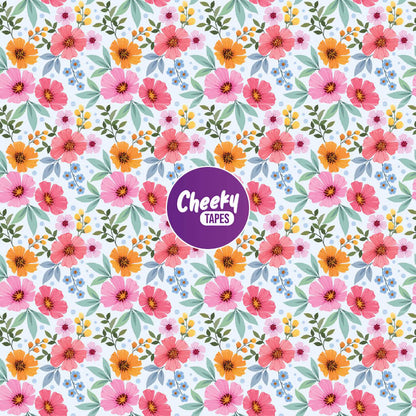 Pink and Orange Flowers Tape image 0