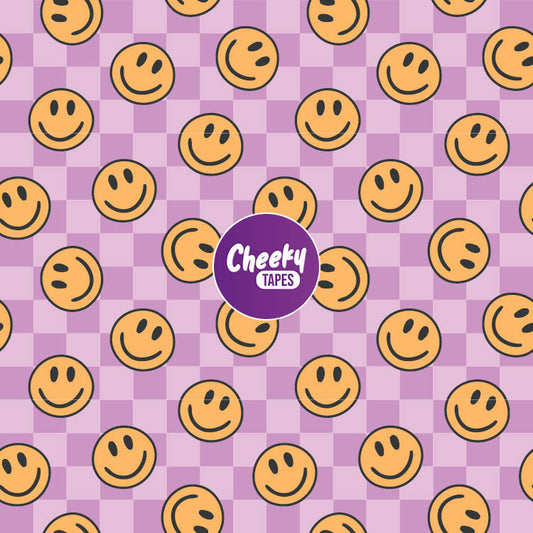 Purple Check Smiles Tape image 0