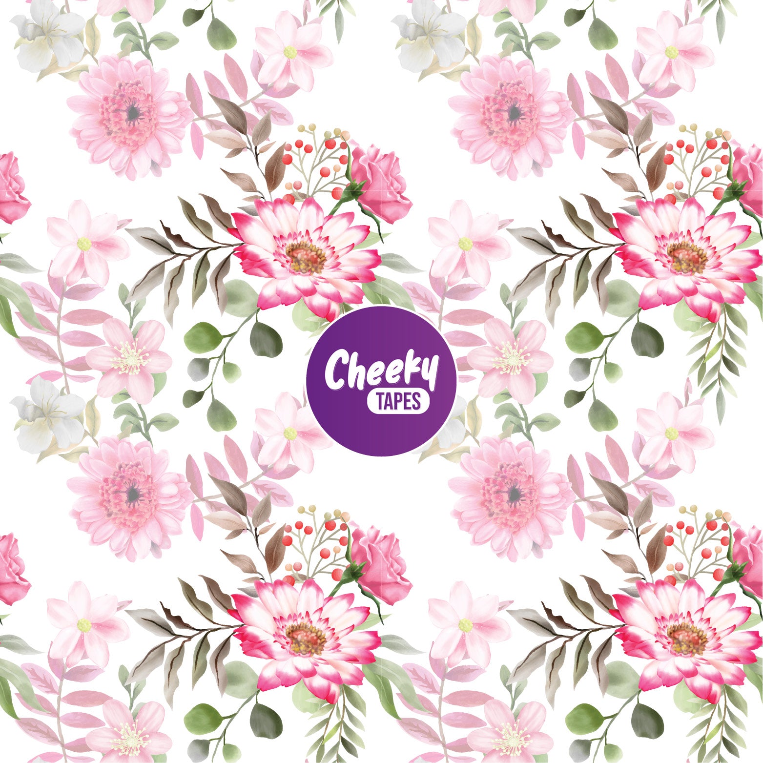 Pink Flowers Tape image 0