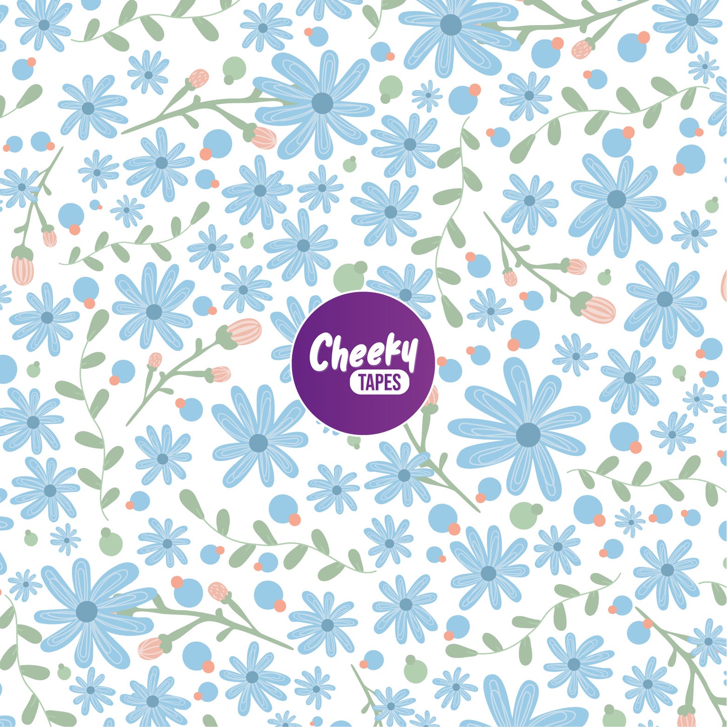 Blue Flowers Tape image 0