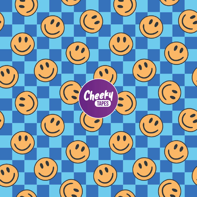 Blue Check Smiles Tape image 0