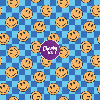 Blue Check Smiles Tape image 0