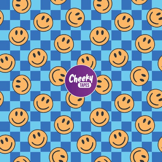 Blue Check Smiles Tape image 0