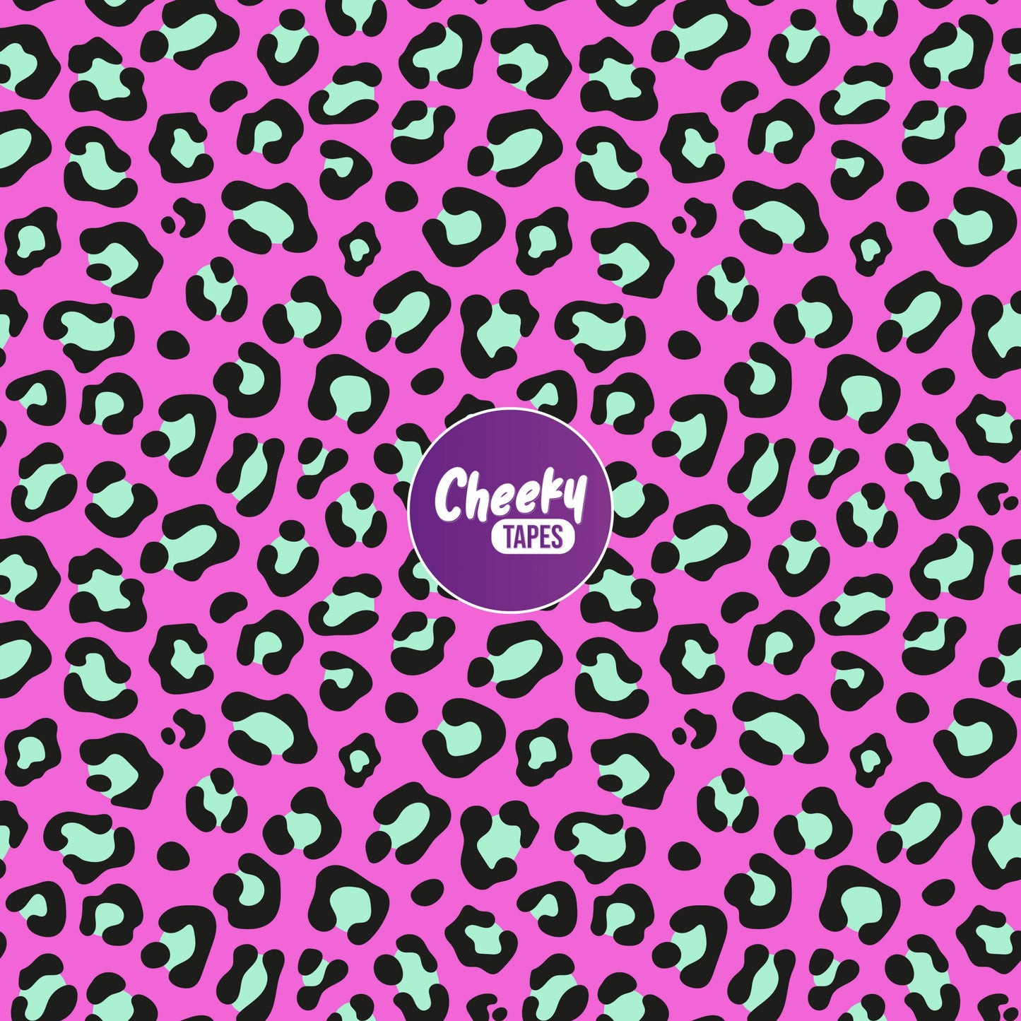 Pink & Green Leopard Print Tape image 0