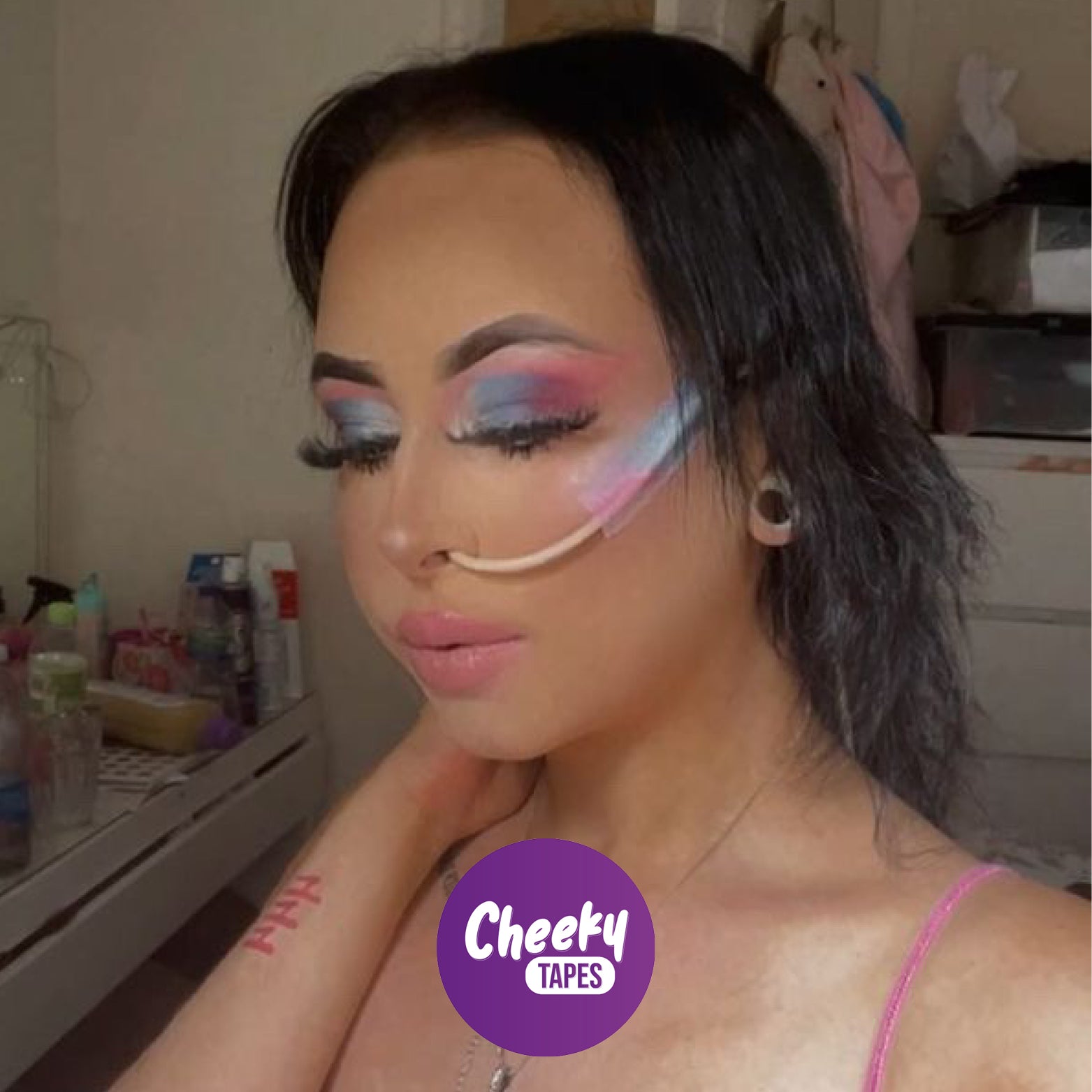 Blue & Pink Marble Tape image 2